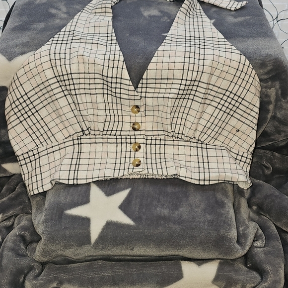 🛒💰Plaid Cropped Halter Vest - Picture 7 of 8